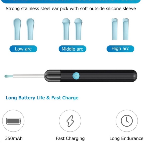 Ear Wax Removal, Ear Cleaner Camera with 1080P, 6 Ear Pick, 8 Pcs Ear Set White - Picture 3 of 8